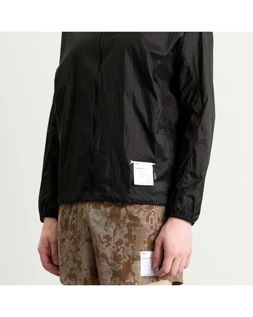 Satisfy Black Hooded Windproof Jacket for men