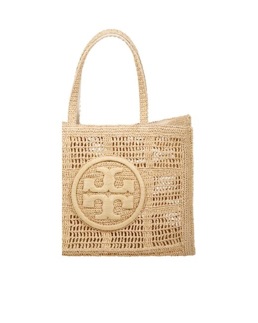 Tory Burch Natural Ella Crochet Large Tote Bag