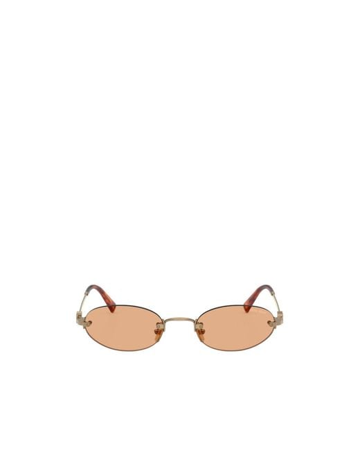 Miu Miu Natural Rimless Metal Sunglasses