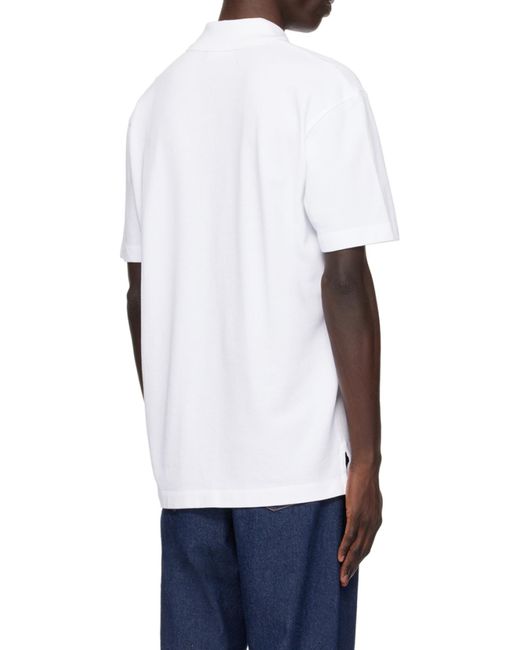 Maison Kitsuné White Maison Kitsuné Handwriting Comfort Polo Shirt for men