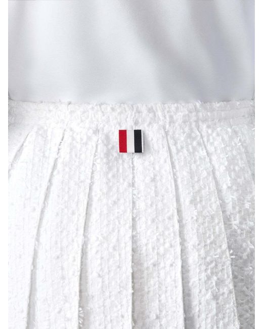 Thom Browne White Textured Drawstring Skirt
