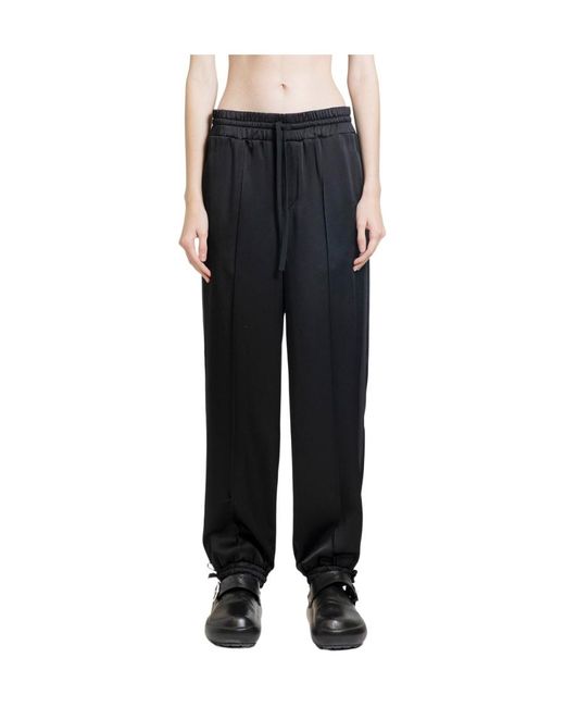 Jil Sander Black Mid-Rise Drawstring Trousers
