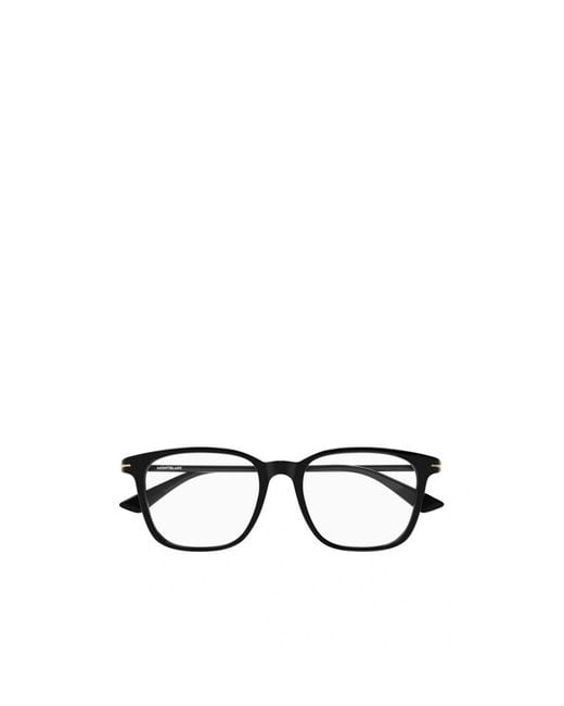 Montblanc White Eyewear Square Frame Glasses for men