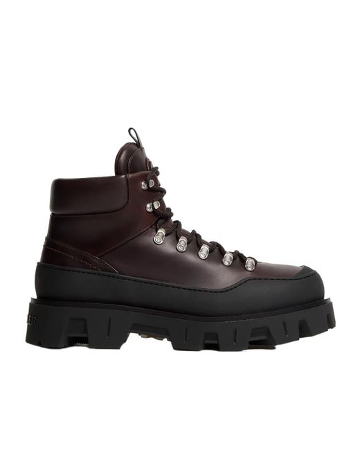 Moncler Black Peak Trek Leather Ankle Boots for men