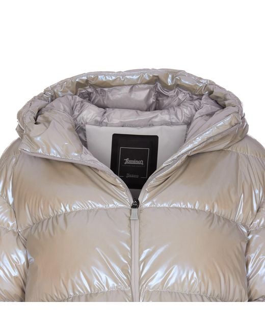 Herno Gray Padded Zipped Jacket