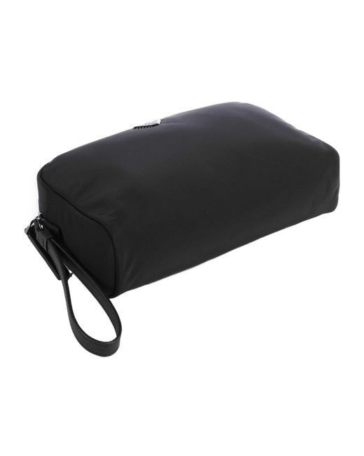 Emporio Armani Black Logo-Plaque Wristlet Clutch Bag for men
