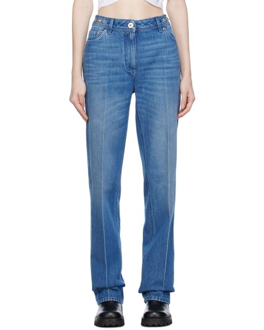 Versace Blue Logo Patch Jeans