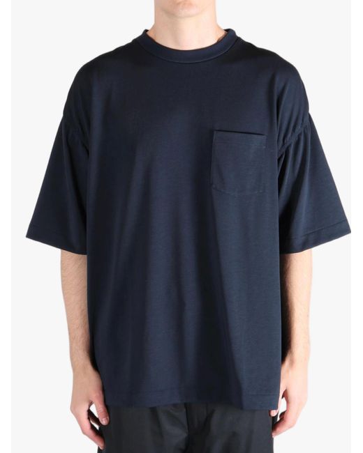 Nanamica Blue Crew Neck Pocket T-Shirt for men