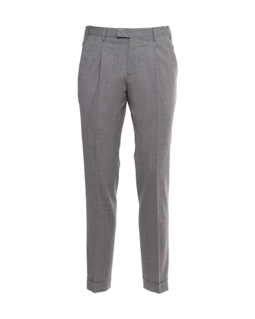 PT01 Gray Pt Torino Turn-Up Hem Straight-Leg Trousers for men