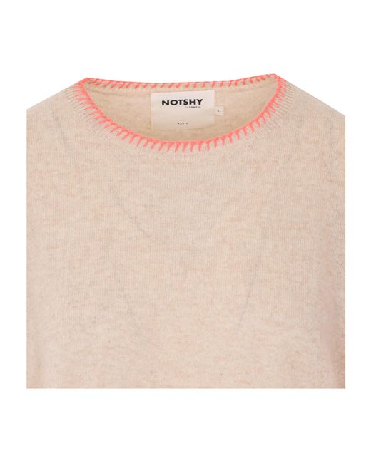Not Shy Natural Charlie Embroidered Sweater