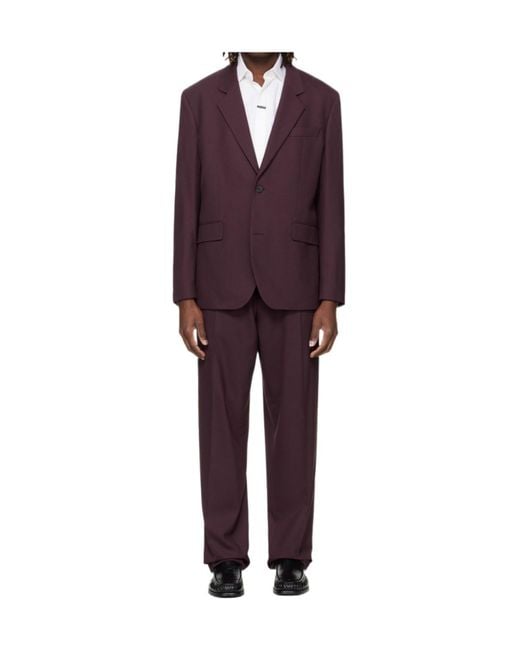 Boss Purple Long-Sleeved Suit Jacket And Trousers Two-Piece Set for men