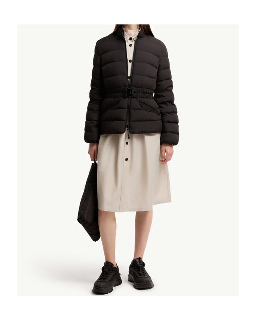 Moncler Black Esthetoque Belted Zip-Up Padded Jacket
