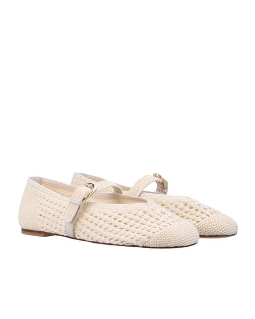 Stuart Weitzman Natural Woven Flat Shoes