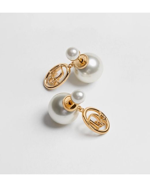 Dior Metallic Bijoux Logo Drop Earrings