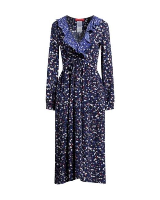 MAX&Co. Blue Floralprint Crepe Dress