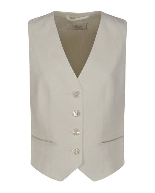Peserico Gray Linen Waistcoat