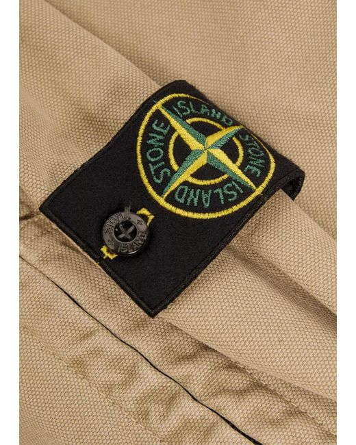 Stone Island Natural Hooded Canvas Work Jacket for men