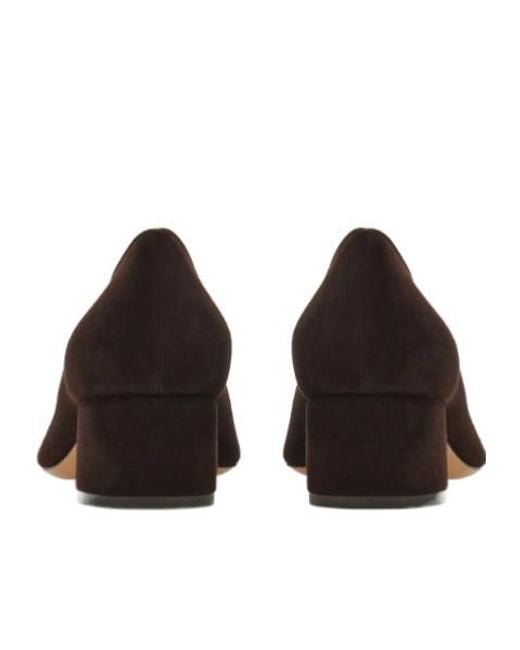 Ferragamo Brown Ferragamo Gancini Plaque Slip-On Pumps
