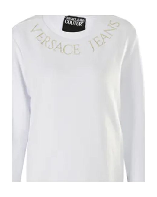 Versace Jeans White Printed Logo Sweater