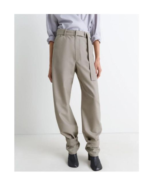 Lemaire Gray Curved Tailored Pants