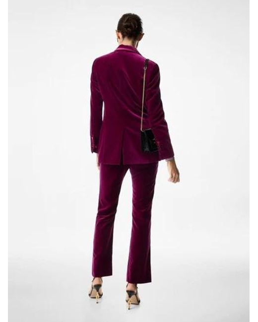 Tom Ford Purple Mid-Waisted Velvet Pants