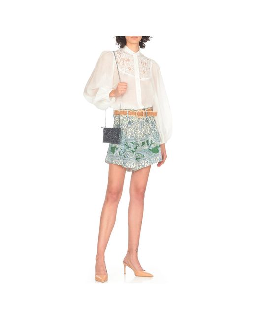 Zimmermann White Floral-Embroidered Ramie Shirt