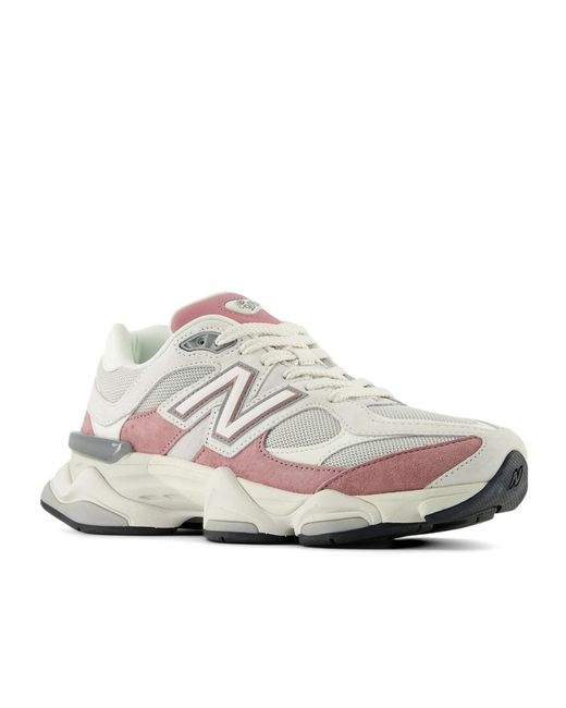 New Balance White 9060 Lace-Up Sneakers for men