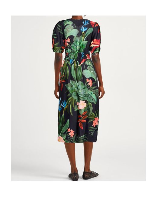 Farm Rio Green Short-Sleeved Dress