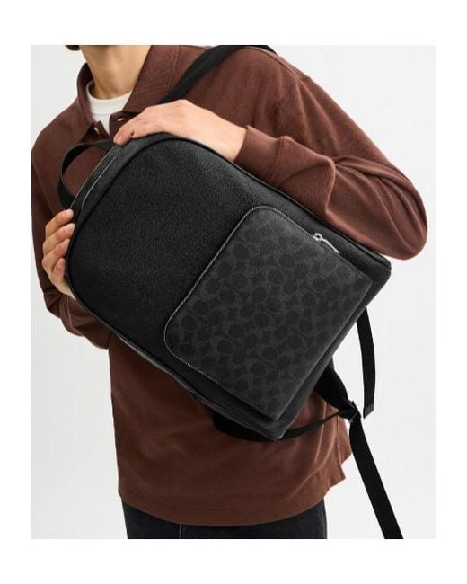 COACH Black Wade Backpack for men