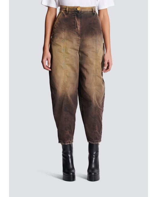 Balmain Brown Tie-Dye Baggy Denim Jeans