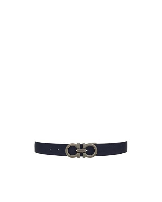 Ferragamo White Ferragamo Eyewear Double-Sided Buckle Belt for men