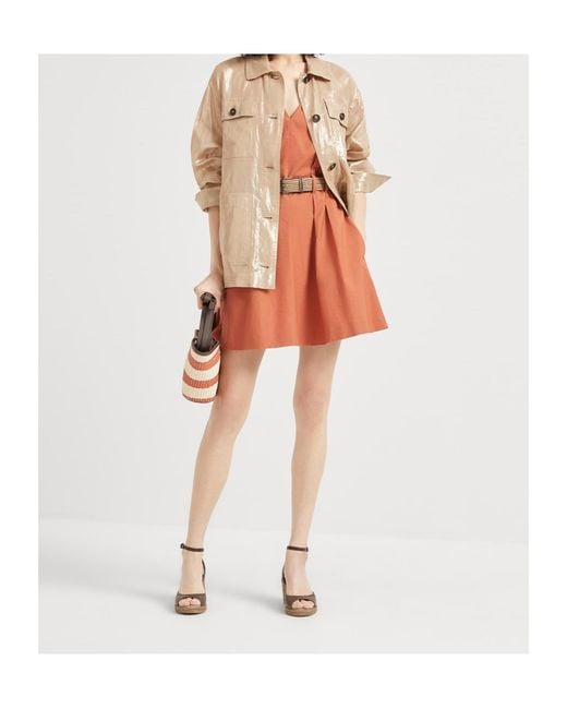 Brunello Cucinelli Natural Lamé Cotton Jacket