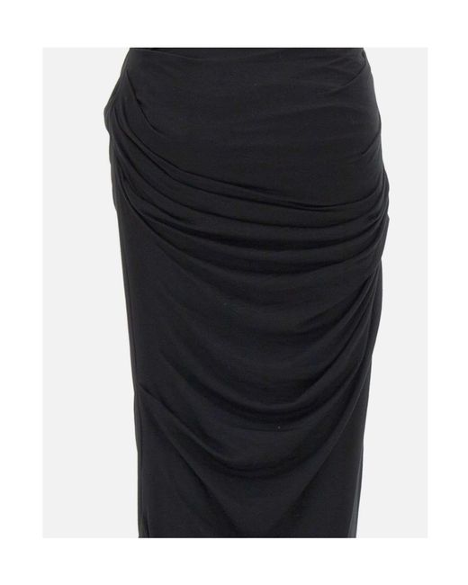 Entire studios Black Draped Maxi Skirt