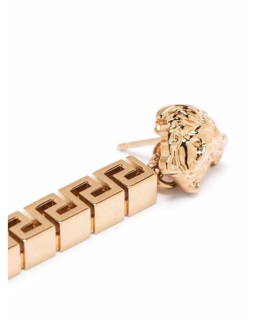Versace Metallic Medusa-Head Greca Earrings
