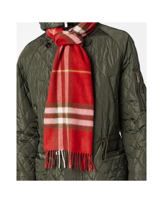 Burberry Red Plaid Cashmere Scarf