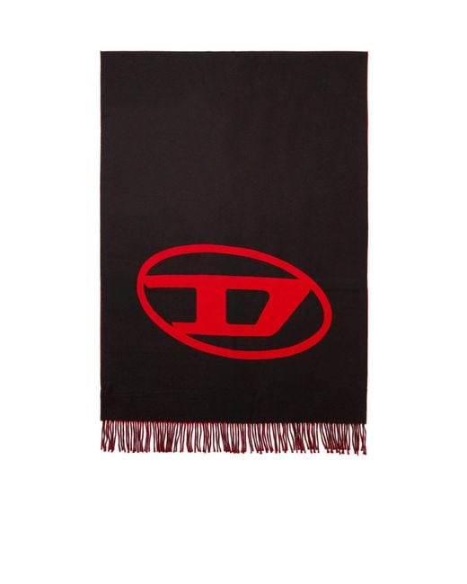 DIESEL Black Fringed Scarf for men