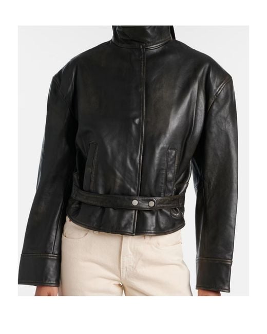 Christopher Esber Black Zippered Long-Sleeved Leather Jacket
