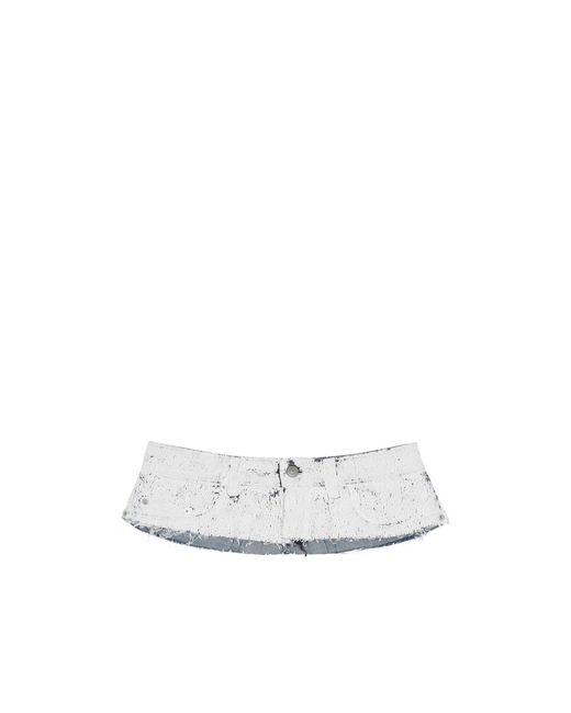 MM6 by Maison Margiela White Painted Jean Waistband Belt