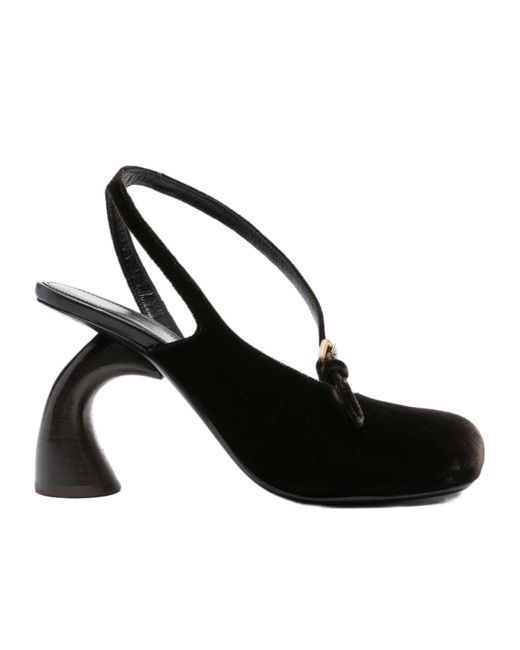 Dries Van Noten Black Square-Toed High-Heeled Sandals