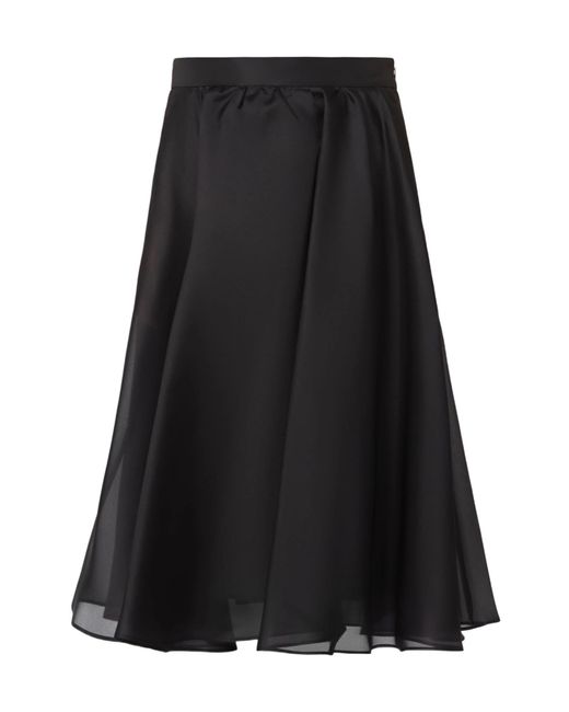 Max Mara Black Studio Calle Flared Midi Skirt