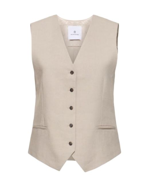 Anine Bing Natural V-Neck Vest