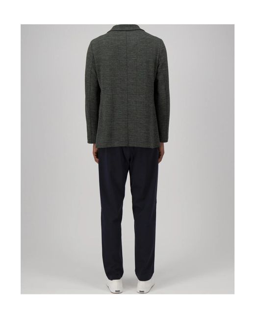 Harris Wharf London Black Safari Jacket Hopsack Crafted With Loro Piana Fabric for men
