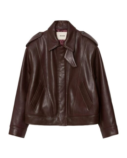 Zadig & Voltaire Brown Kimo Concealed Fastened Jacket