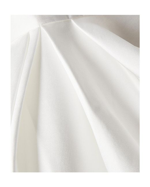 Solace London White Neva Strapless Satin-Twill Gown