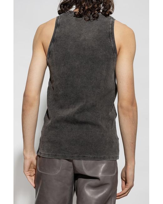 DIESEL Black Logo-Embroidered Sleeveless Tank Top for men