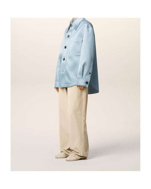 AMI Blue Ami Ami De Coeur Satin Buttoned Jacket for men