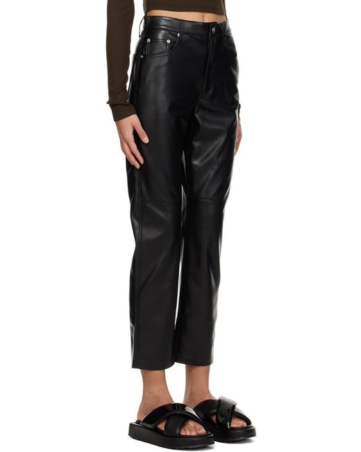 Nanushka Black High-Rise Straight-Leg Pants