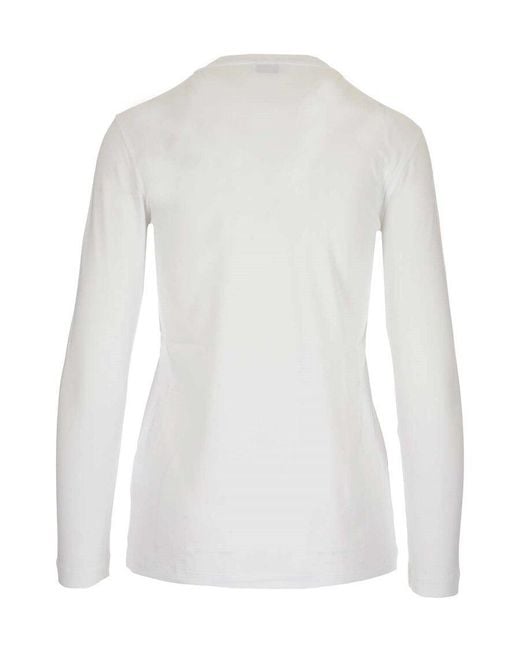 Brunello Cucinelli White One Pocket Crew Neck Top