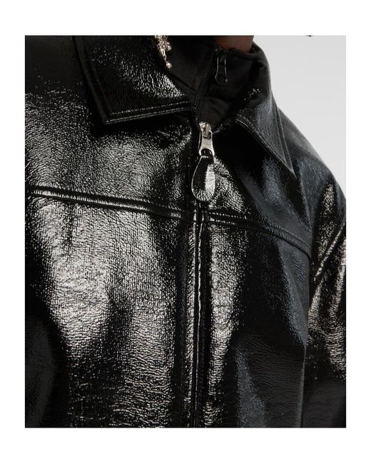 Courreges Black Coated Cotton-Blend Jacket