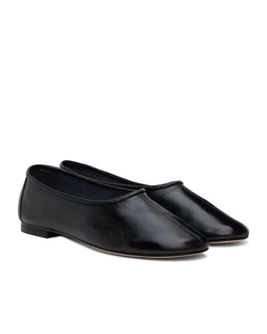 By Far Black Prudence Slip-On Ballerina Shoes